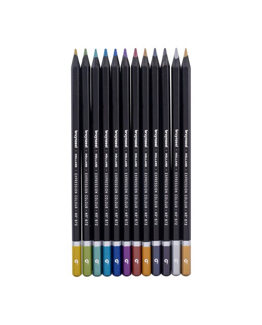 Conjunto Metálico de 12 Lápis de Cores Expression - Colores Metálicos Multicolor-2