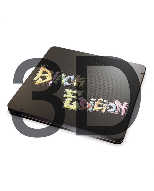 Estojo de Metal 24 Lapiseiras Mina Super Suave Cores Brilhantes Black Edition - Multicolor Multicolor-4