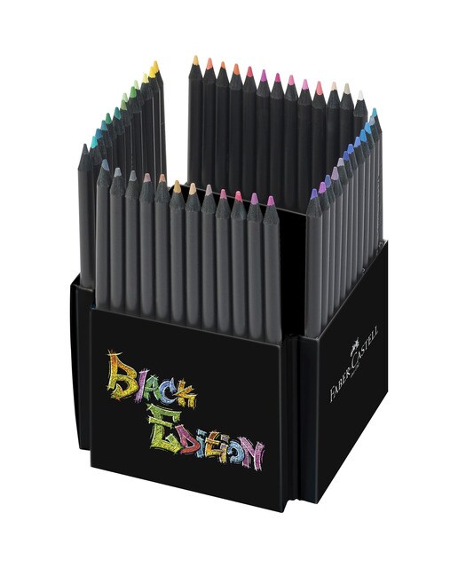 Estojo de Cartão 50 Lapiseiras Mina Super Suave Cores Brilhante Black Edition - Multicolor Multicolor-5