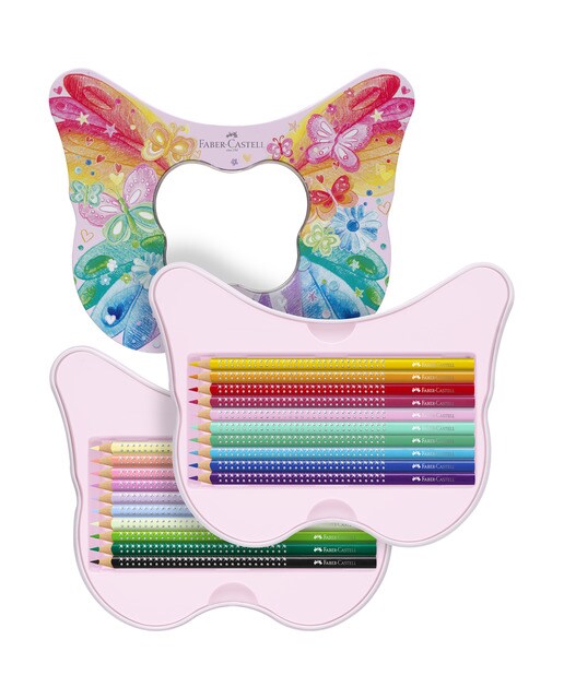 Estojo Borboleta com 20 Lápis Sparkle de Metal Multicolor-2