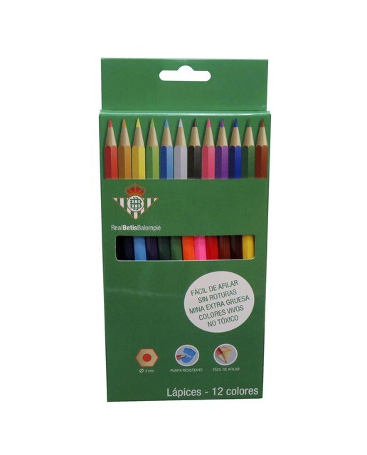 Caixa de 12 Lápis de Cores Betis - Verde Multicolor Multicolor-1