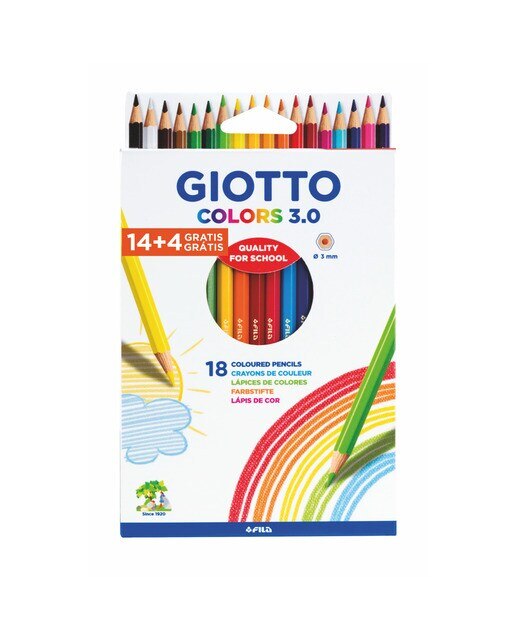 Estojo 18 Lápis de Cores Promo 14+4 Grátis Multicolor-1