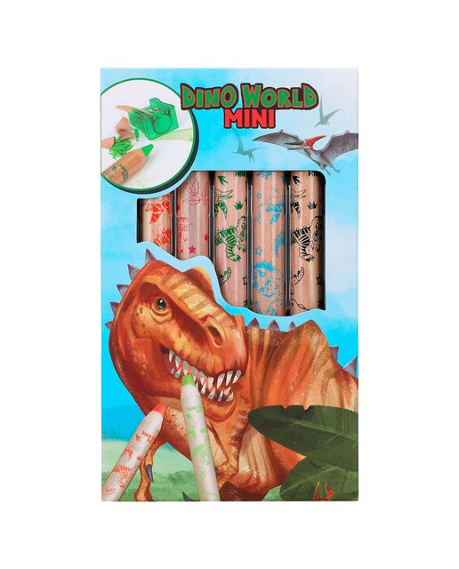 Lápis de cor e afia Dino World 2