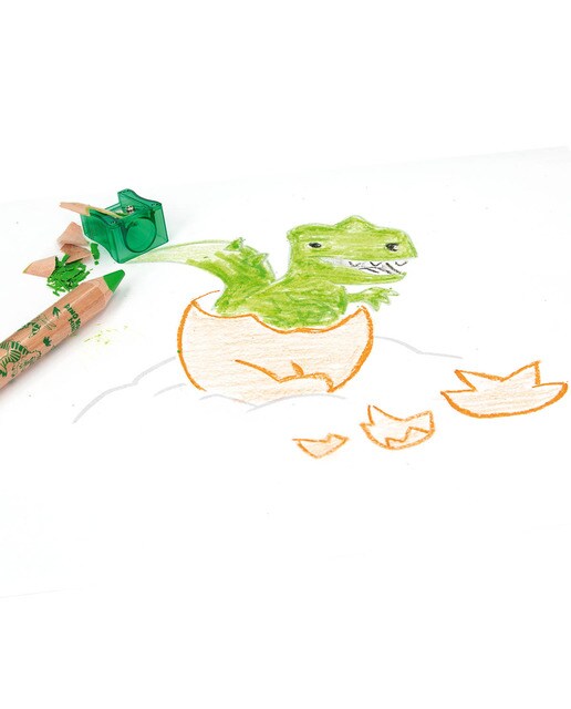 Lápis de cor e afia Dino World 5