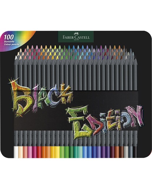 Estojo metálico 100 lápis de cor Black Edition Faber-Castell multicolor Multicolor-1