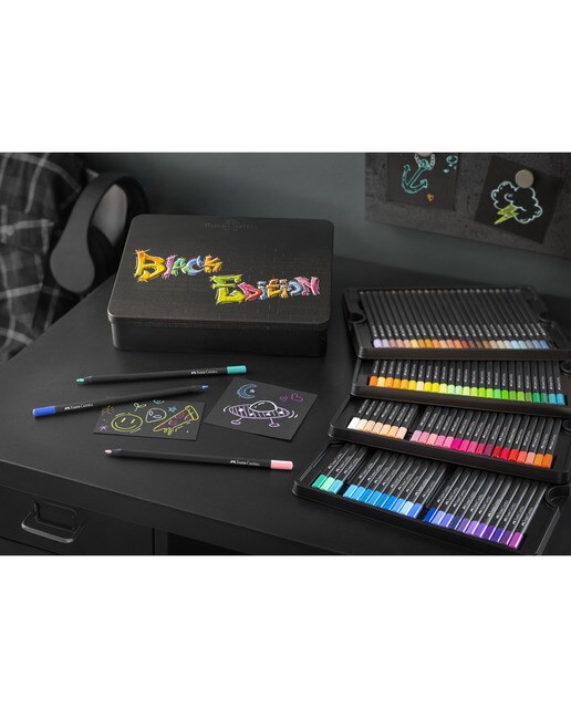Estojo metálico 100 lápis de cor Black Edition Faber-Castell multicolor Multicolor-5