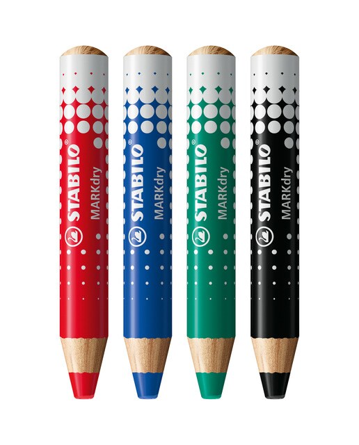 Estojo com 4 Lápis de Cor para Quadro Branco MARKdry Multicolor-2