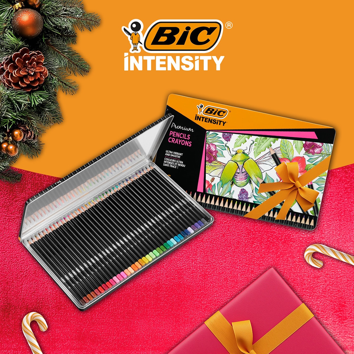 Lápiz colorear Intensity BIC caja metálica de 36 8