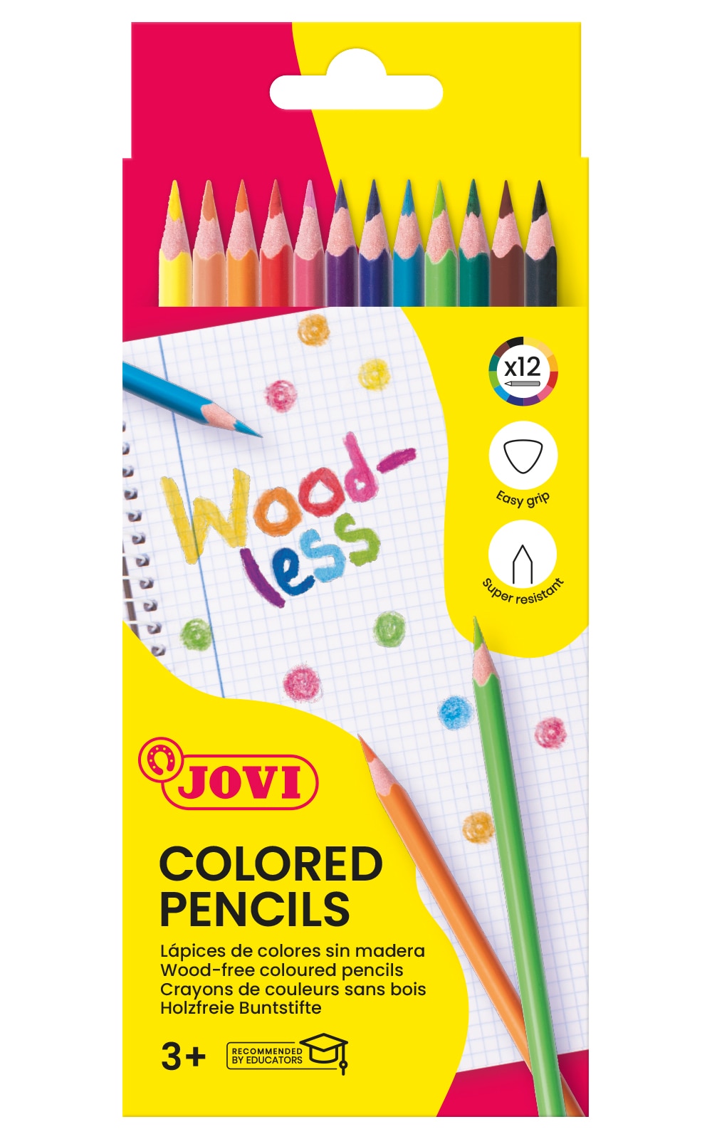 Lápis Woodless 12 lápis Jovi Multicolor Multicolor-1