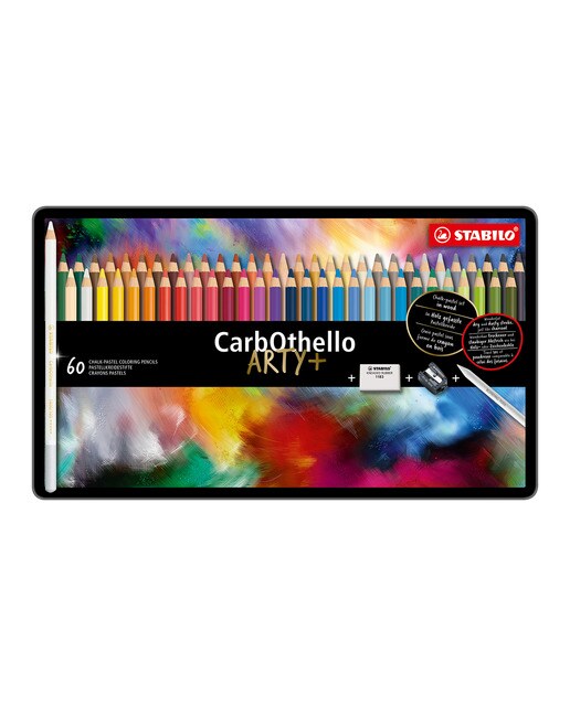 Estojo com 60 lápis de côr Tiza-Pastel CatbOthello STABILO Multicôr + afia + borracha + esfumador Multicolor-1