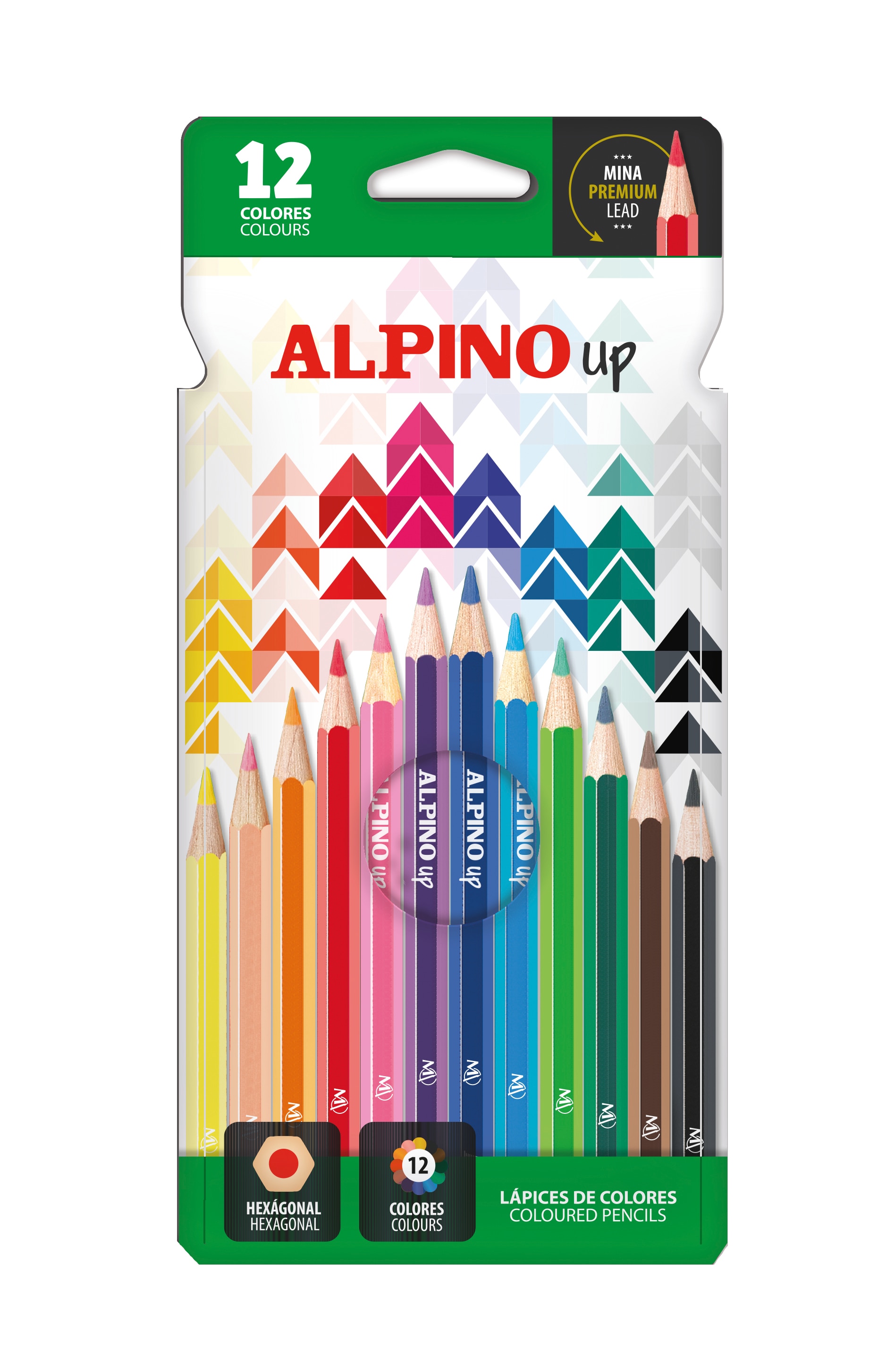 Pack 12 lápices Alpino Up colores mina premium 2