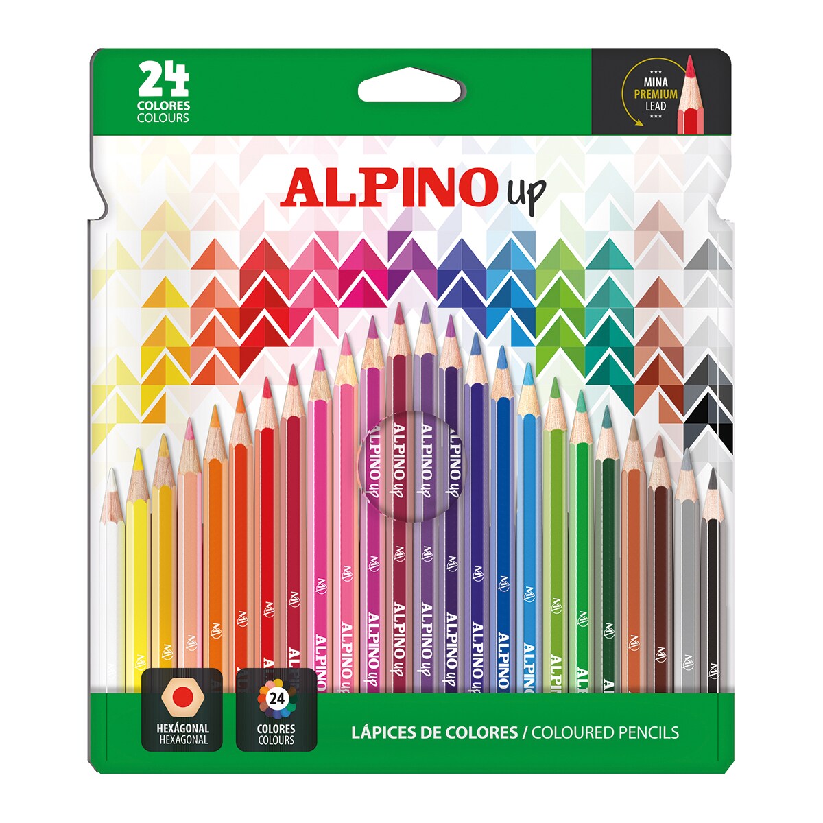 Estojo de 24 lápis de cor Alpino Up cores mina premium 1