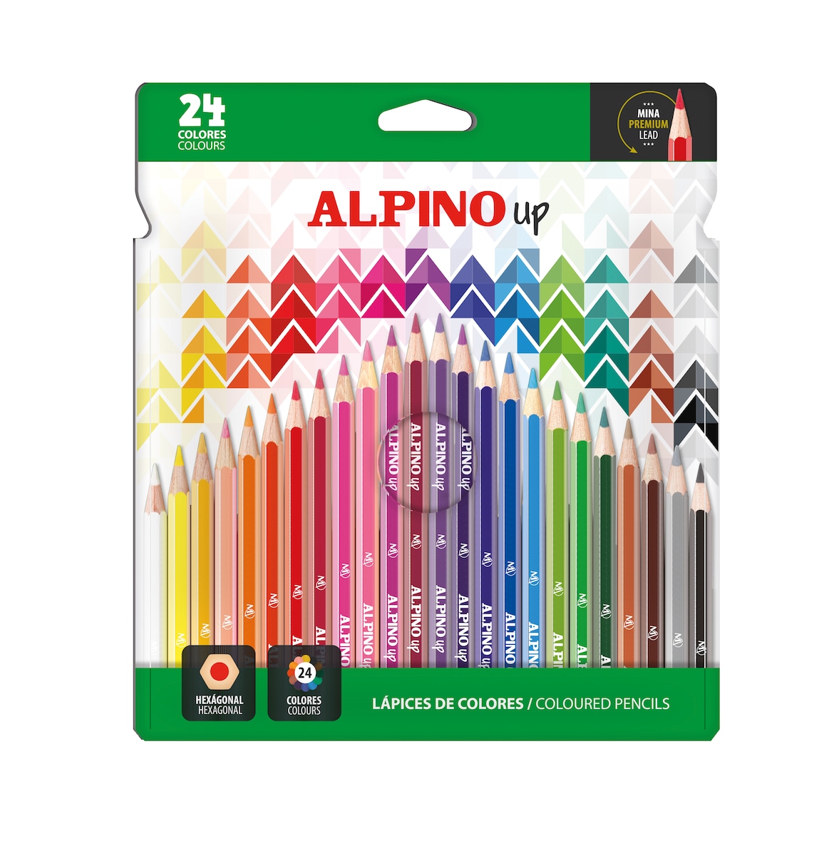 Estojo de 24 lápis de cor Alpino Up cores mina premium 2
