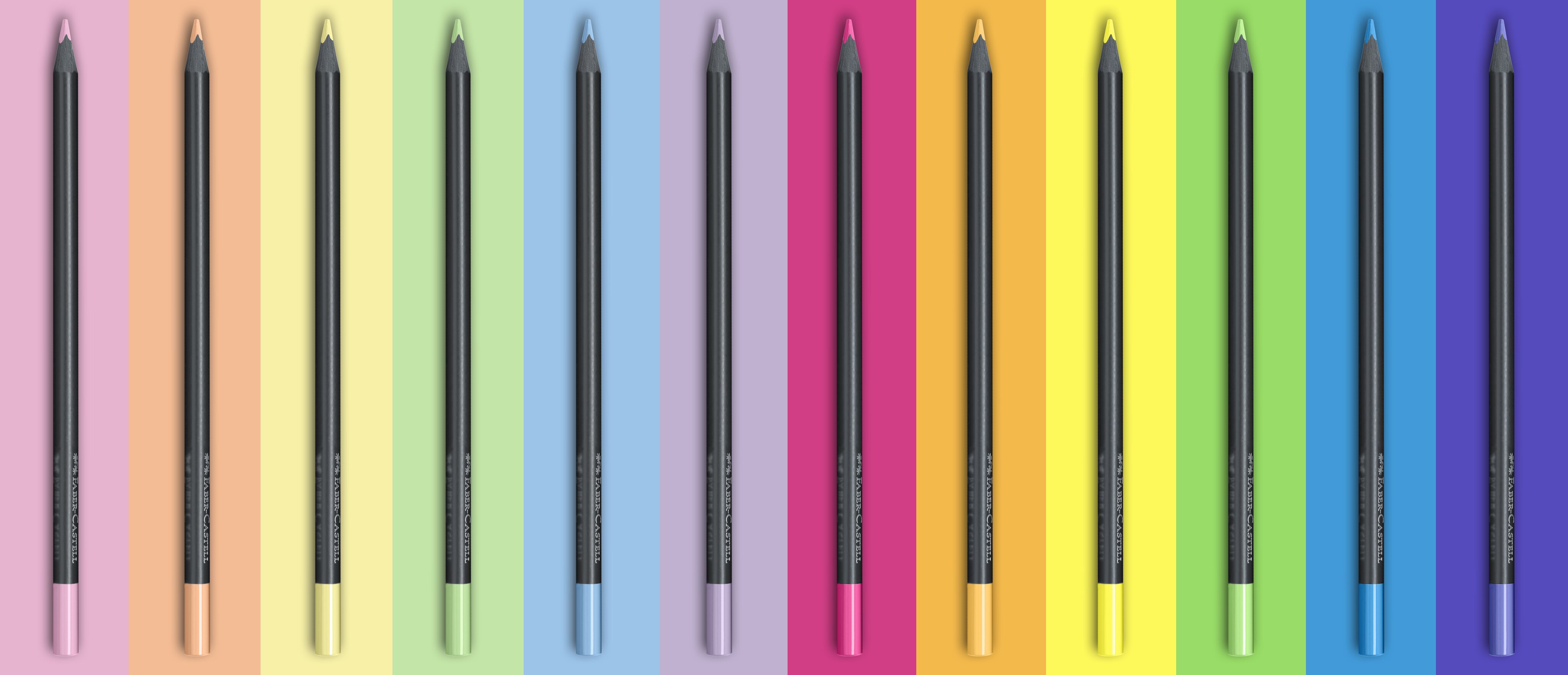 Pack con 12 lapiceros de color Black Edition Faber-Castell neón y pastel Multicolor-5