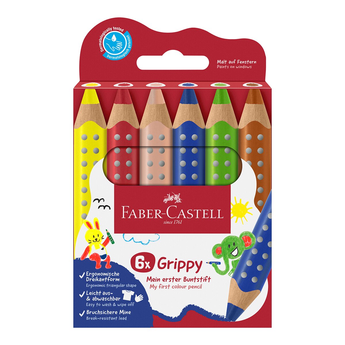 Imagem 0 de Lápis de Cor Faber-Castell Grippy XXL 6 Unidades