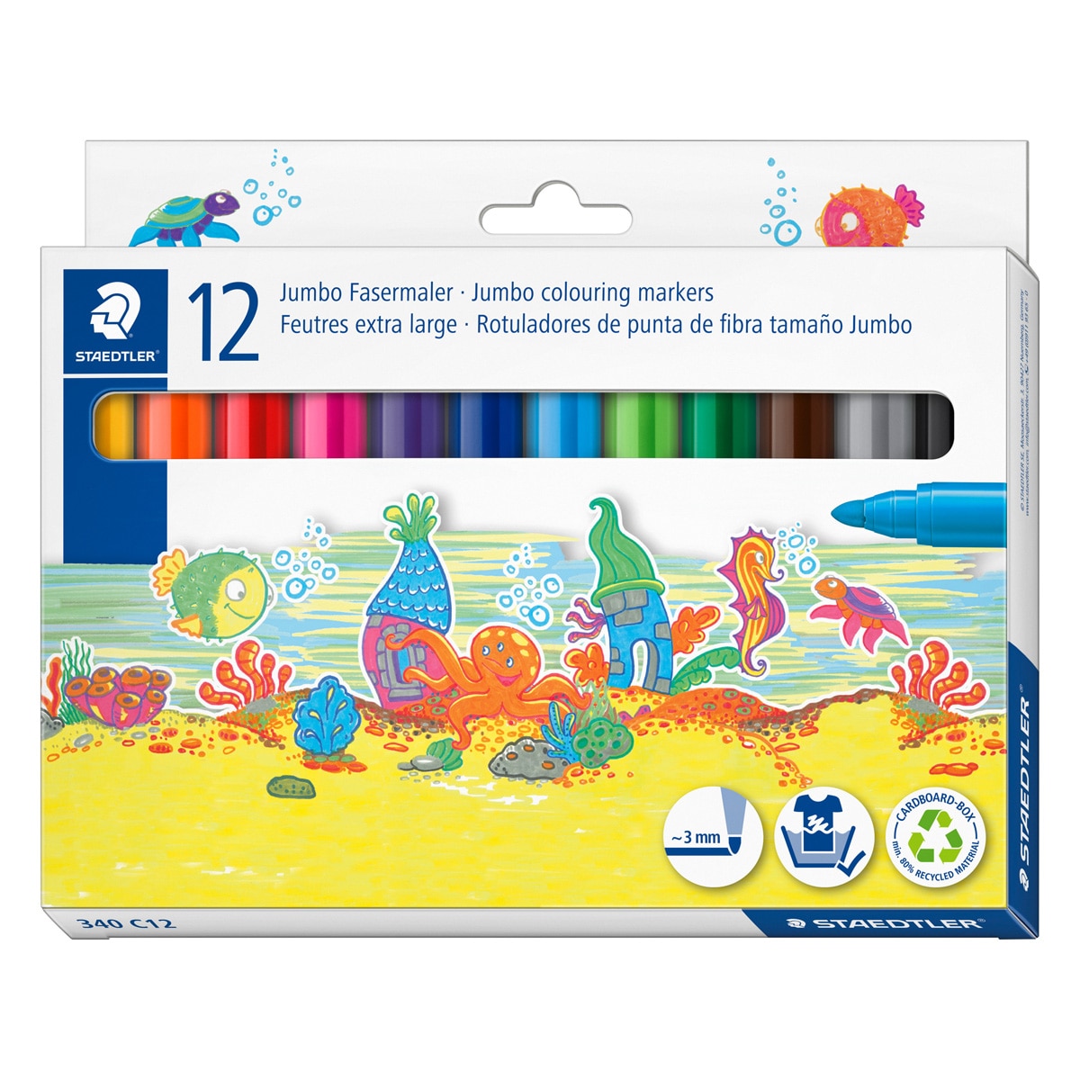 Imagen 0 de Pack 12 Marcadores gruesos Noris Club watercolour-marker Staedtler