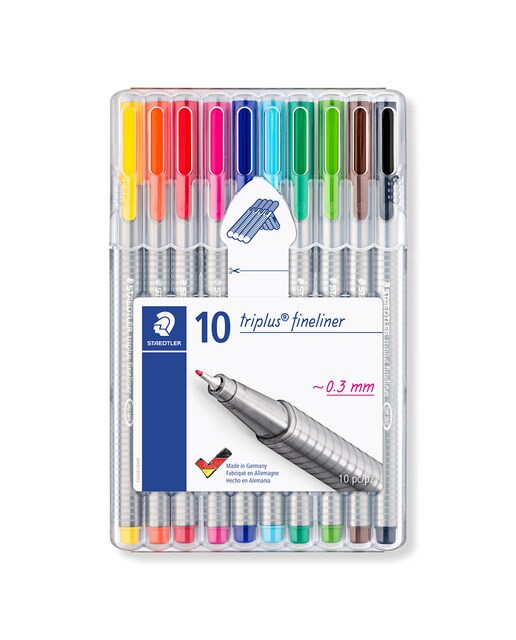 Imagem 0 de Estojo de 10 Marcadores Triplus Fineliner Staedtler