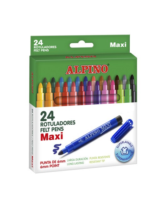 Estojo de 24 canetas de feltro Maxi Alpino 1