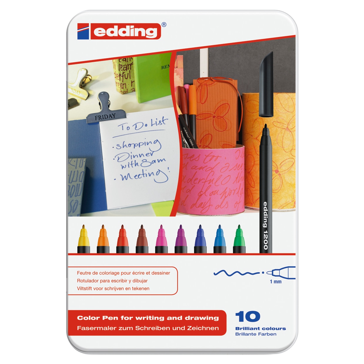 Estojo de 20 canetas de feltro edding 1200 1