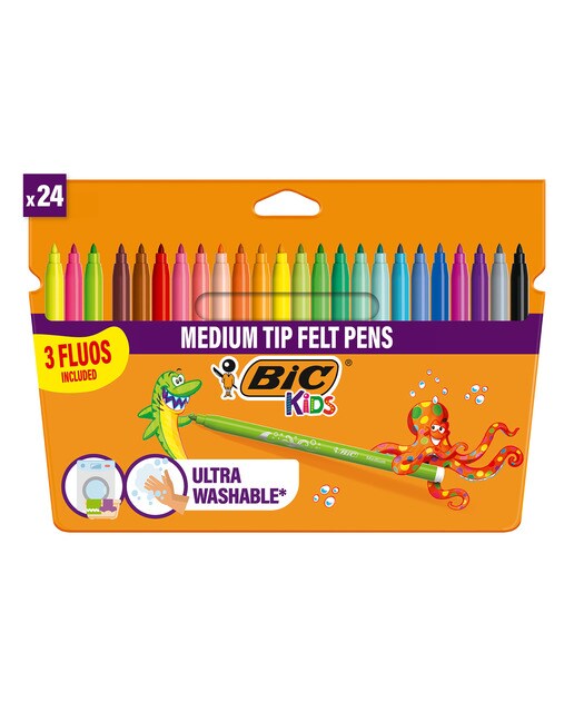 Imagen 0 de Pack 18+6 rotuladores de colores lavables para niños kids Kid couleur BIC