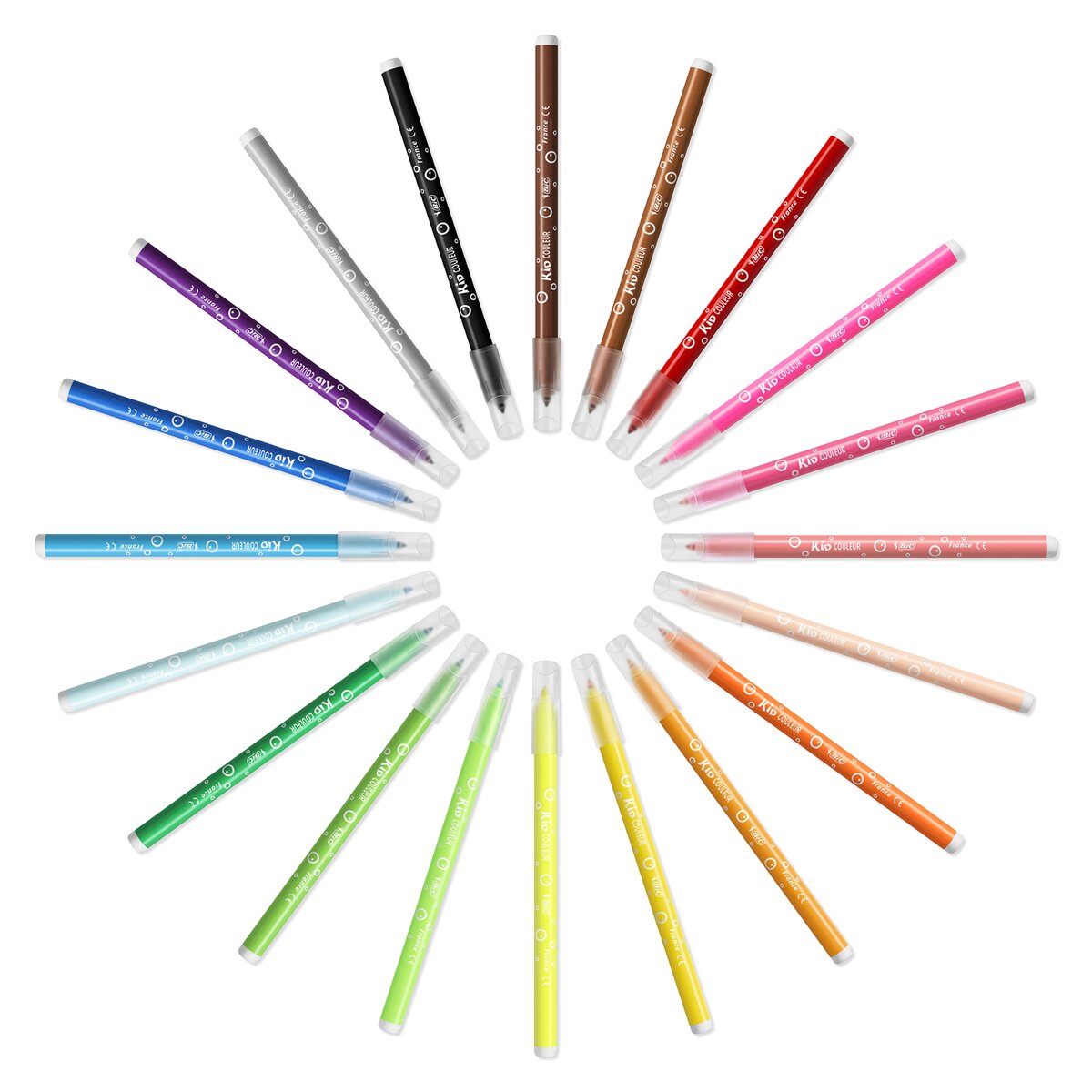 Pack 18+6 rotuladores de colores lavables para niños kids Kid couleur BIC 2