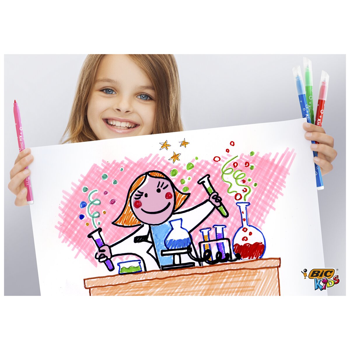 Pack 18+6 rotuladores de colores lavables para niños kids Kid couleur BIC 6