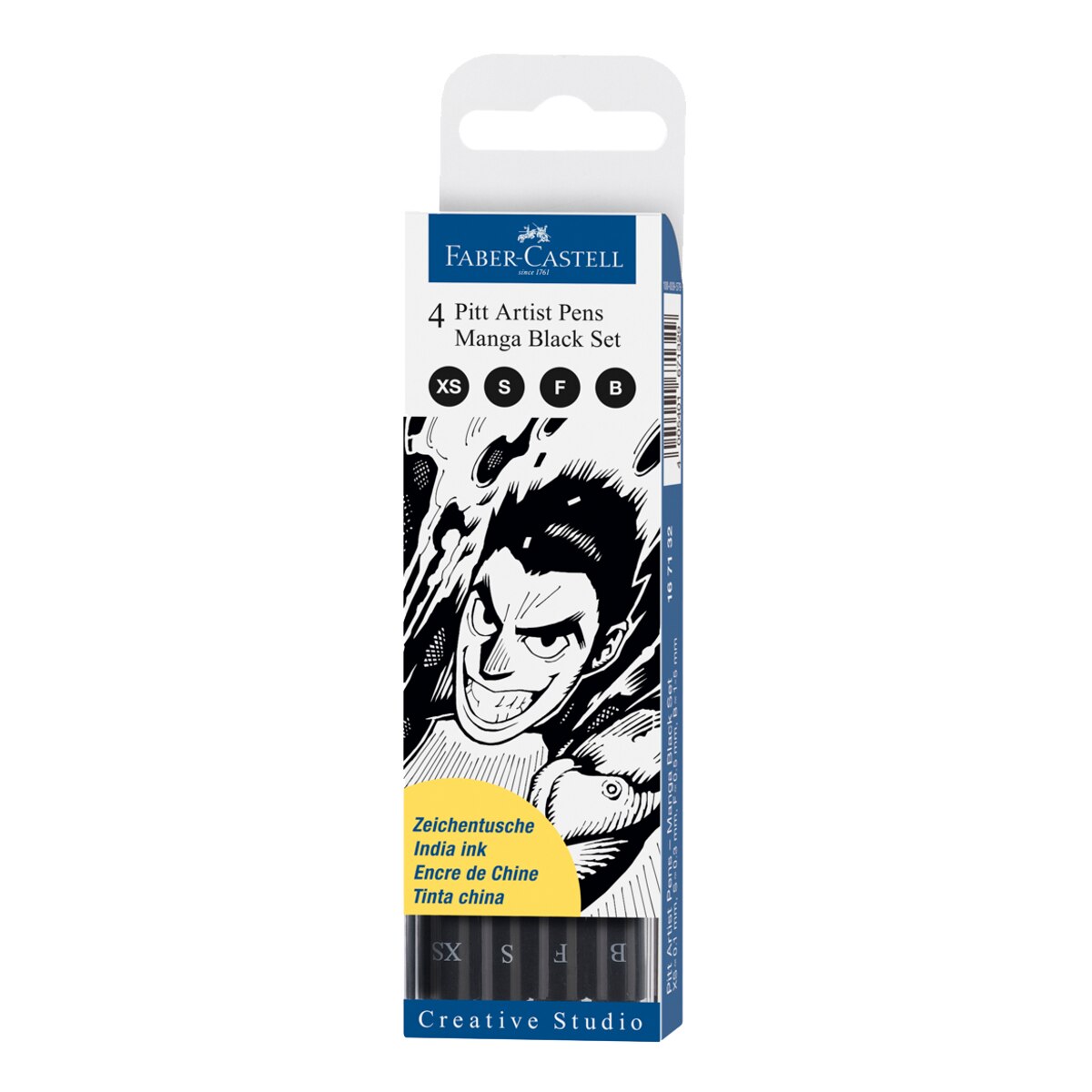 Estojo Manga Pitt Black 4 Marcadores Faber-Castell pretos 1