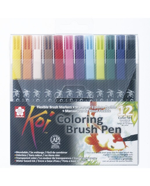 Imagen 0 de Set de Doce Rotuladores Acuarelables Punta Pincel Sakura Multicolor