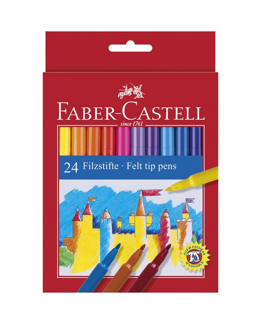 Imagem 0 de Estojo de 24 Canetas de Feltro Escolares Faber-Castell