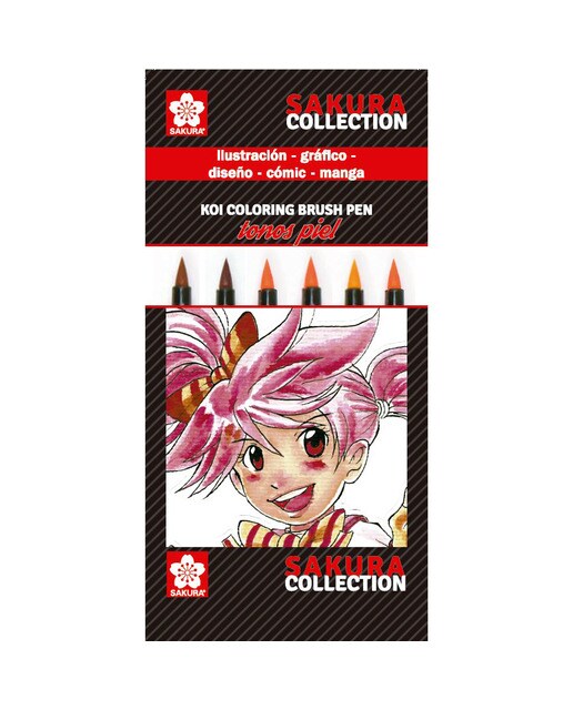 Imagen 0 de Set de Seis Rotuladores Koi Coloring Punta Pincel Ideal Para Rostros Sakura Multicolor