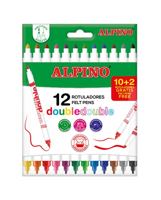Imagem 0 de Bolsa de 10 canetas de feltro Alpino Double