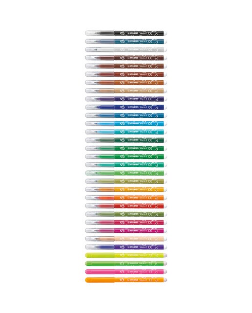 Estojo de 12 Marcadores com Zona de Suporte Triangular Trio A-Z - Multicolor Multicolor-2