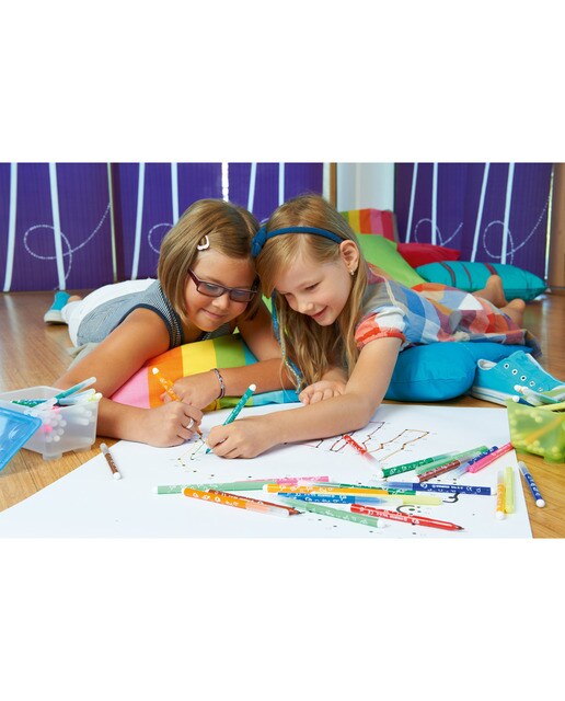 Estojo de 12 Marcadores com Zona de Suporte Triangular Trio A-Z - Multicolor Multicolor-4