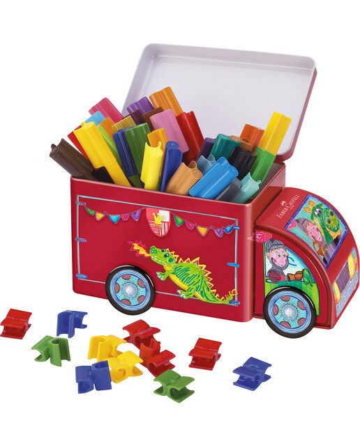 Jogo Oferta com 33 Marcadores Conector Forma de Camião Multicolor-3