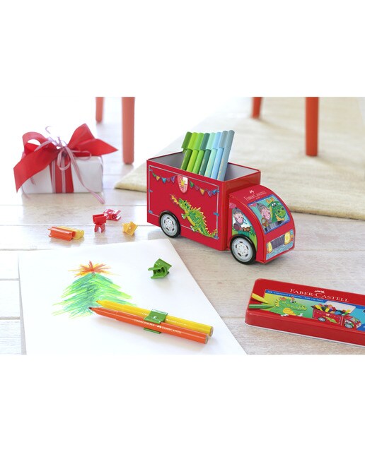 Jogo Oferta com 33 Marcadores Conector Forma de Camião Multicolor-5