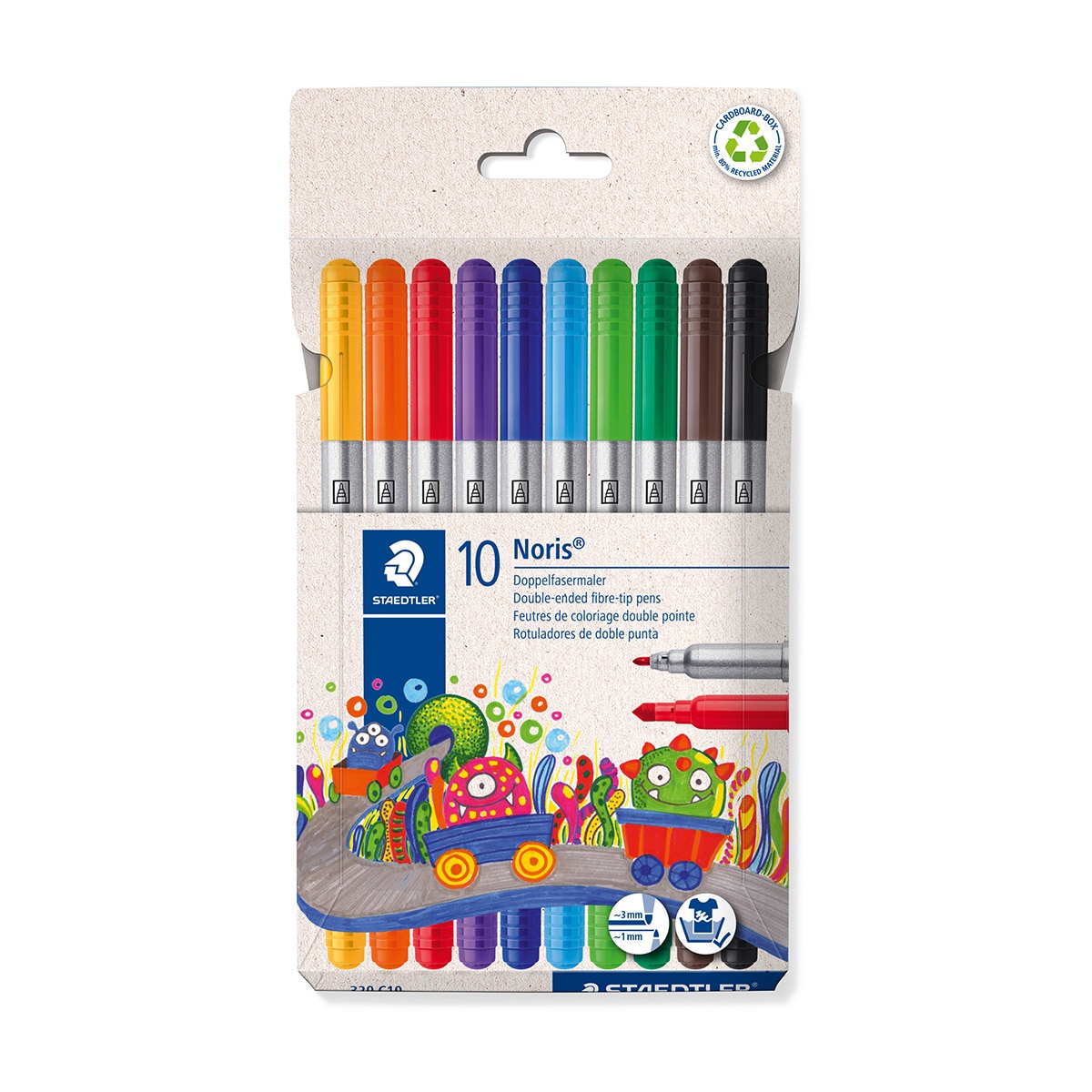 Imagen 0 de 10 Rotuladores Lavables Doble Punta Noris Club Staedtler Multicolor