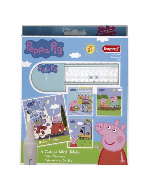 Imagem 0 de Conjunto de Quatro Lâminas Para Colorir com Água Peppa Pig Bruynzeel Multicolor
