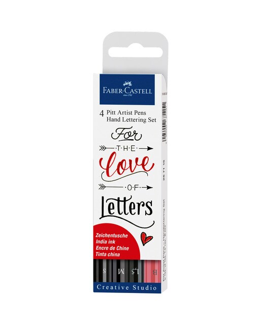Estojo de 4 Marcadores Hand Lettering Pitt Artist Pen Faber Castell Multicolor Multicolor-1