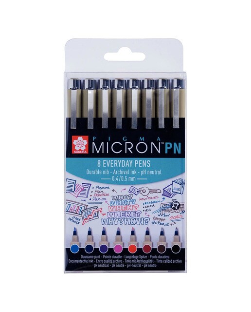 Imagen 0 de Pack de 8 Rotuladores de Diferentes Colores  Pigma Micrón PN Sakura Multicolor