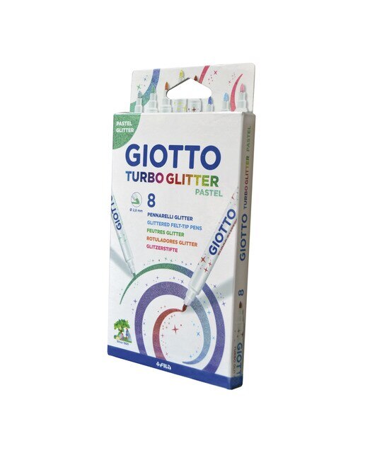 Conjunto 8 Marcadores Turbo Glitter Pastel Giotto 2