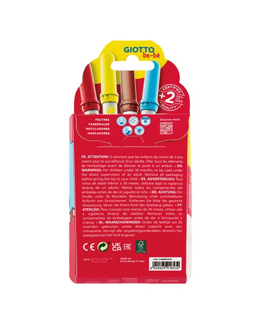 Estojo de 6 Super Canetas de Feltro Be-Bè 3