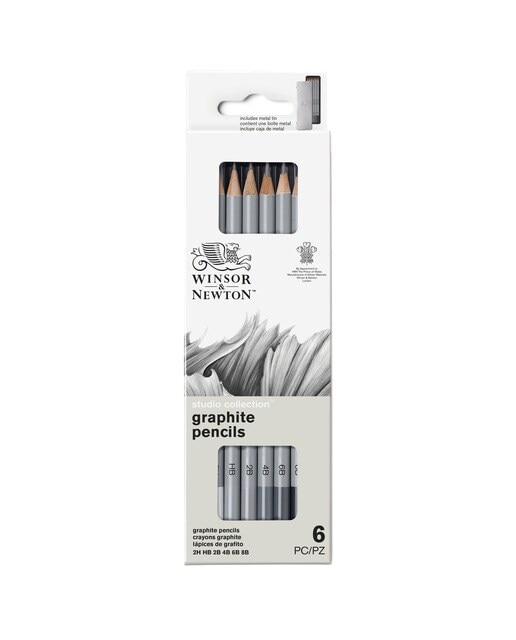 Conjunto 6 Lápis de Grafite Winsor&Newton 10
