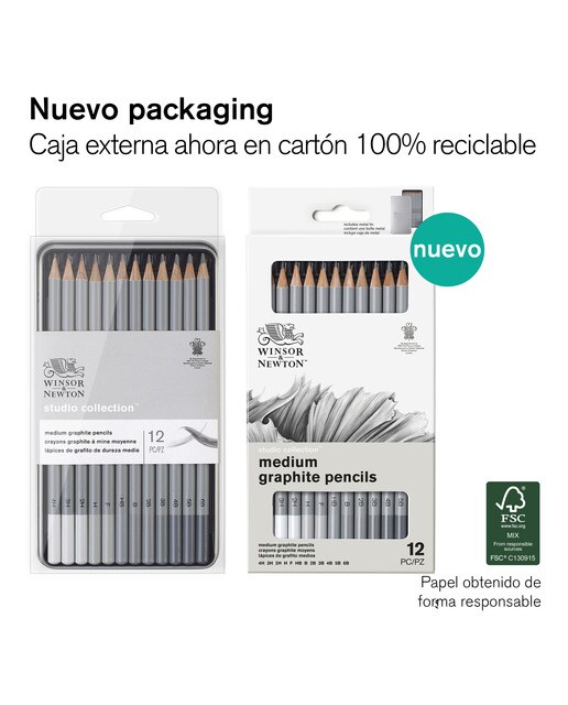 Conjunto 12 Lápis de Grafite Winsor&Newton 2