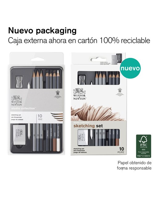 Conjunto de Esboço 10 Peças Winsor&Newton 2