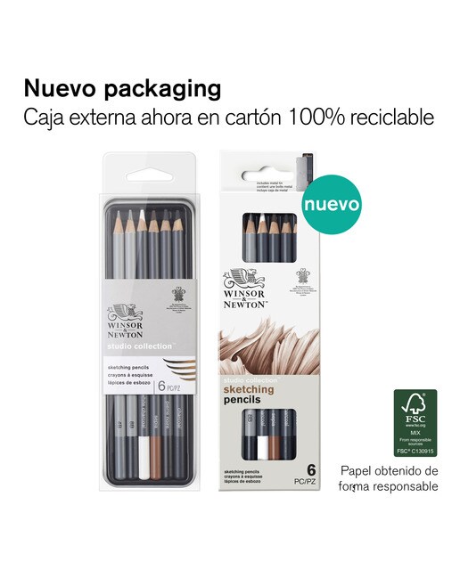 Conjunto 6 Lápis de Esboço Winsor&Newton 2