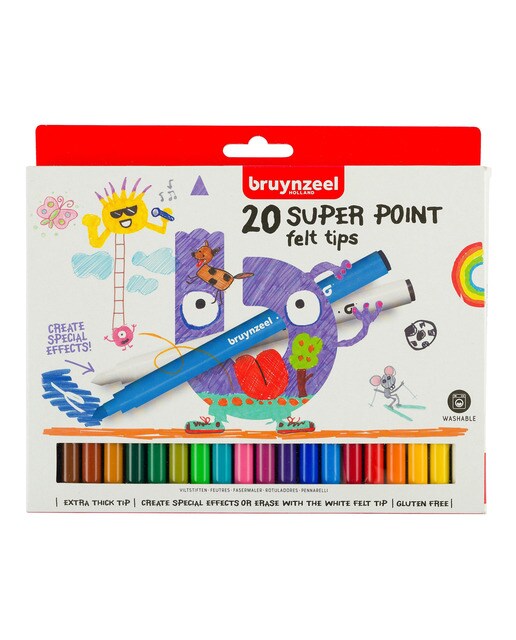 Conjunto de 20 Canetas de Feltro Infantis Branco / Multicolor-1