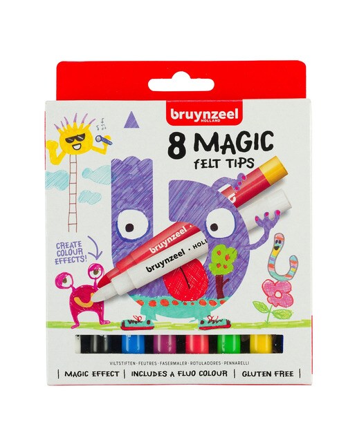 Pack 8 Canetas de Feltro Mágicos Branco / Multicolor-1