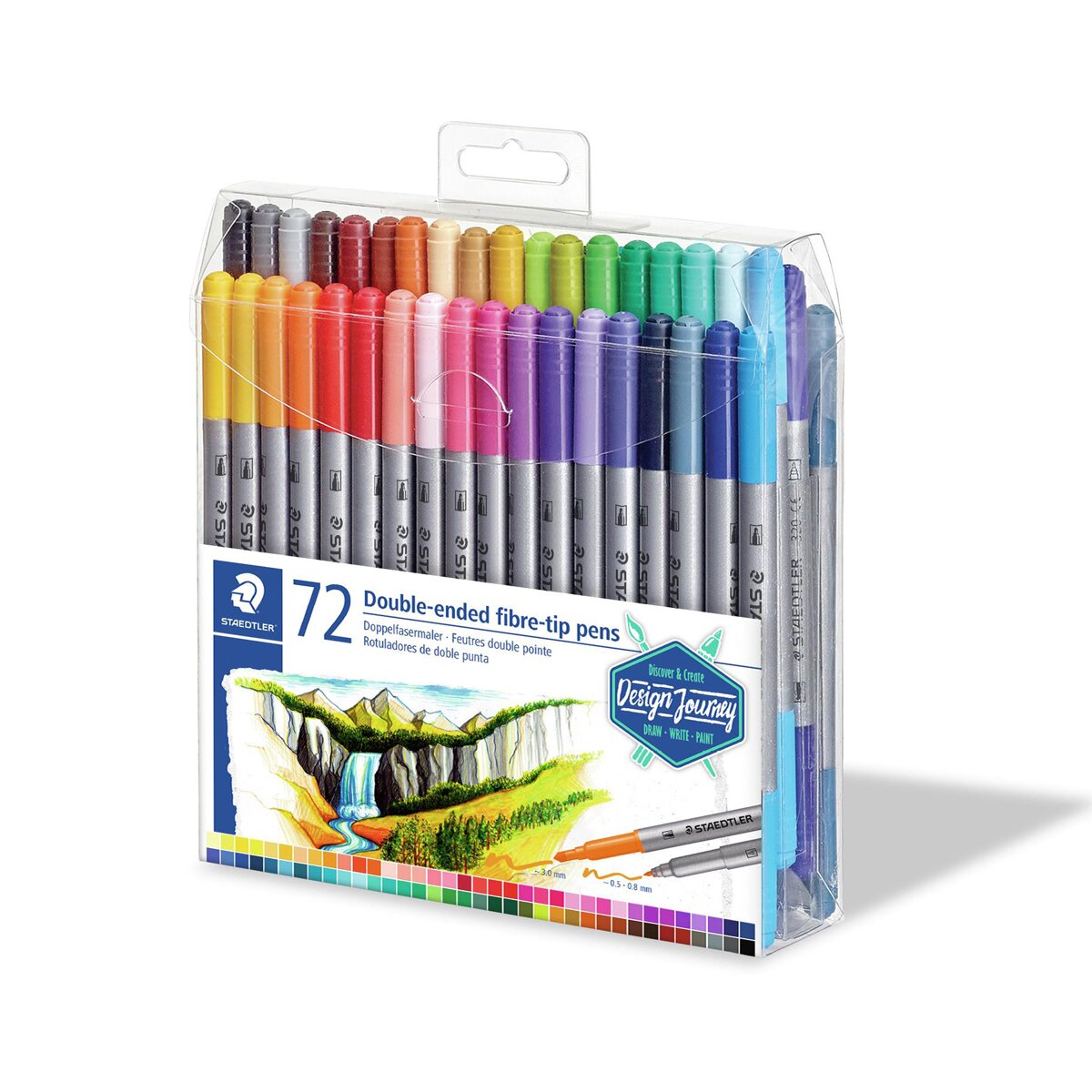 72 Canetas de Feltro de Ponta Dupla Staedtler 2