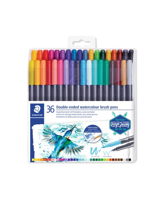 36 Canetas de Feltro de Ponta Dupla Pincel Staedtler 1