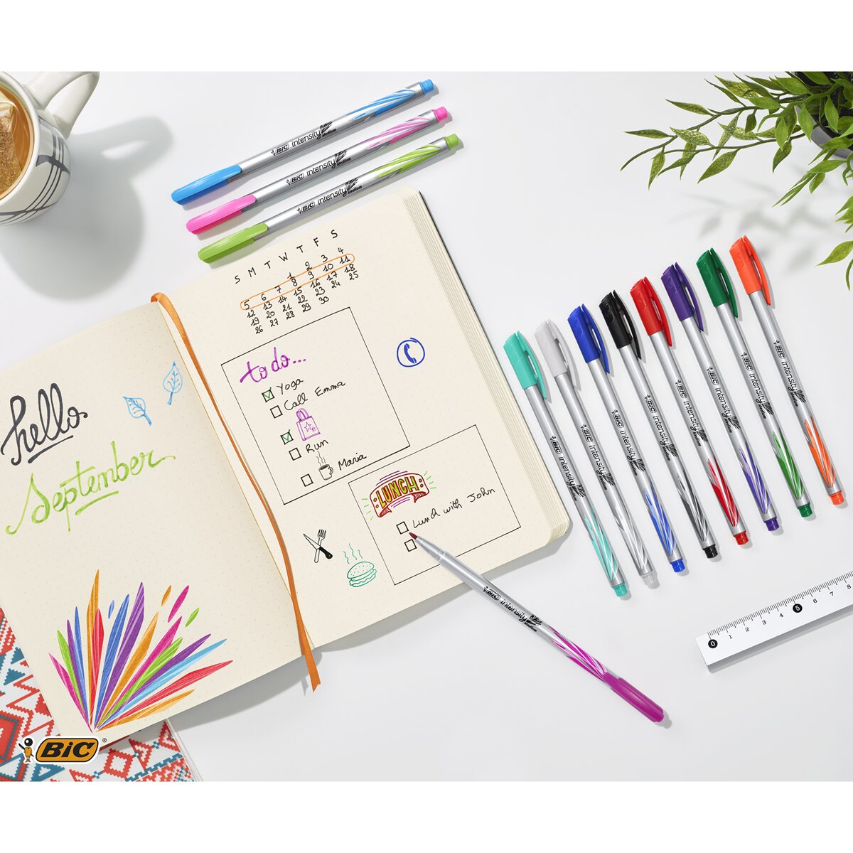Pack de 12 marcadores de ponta média Intesity Medium Multicolor-6